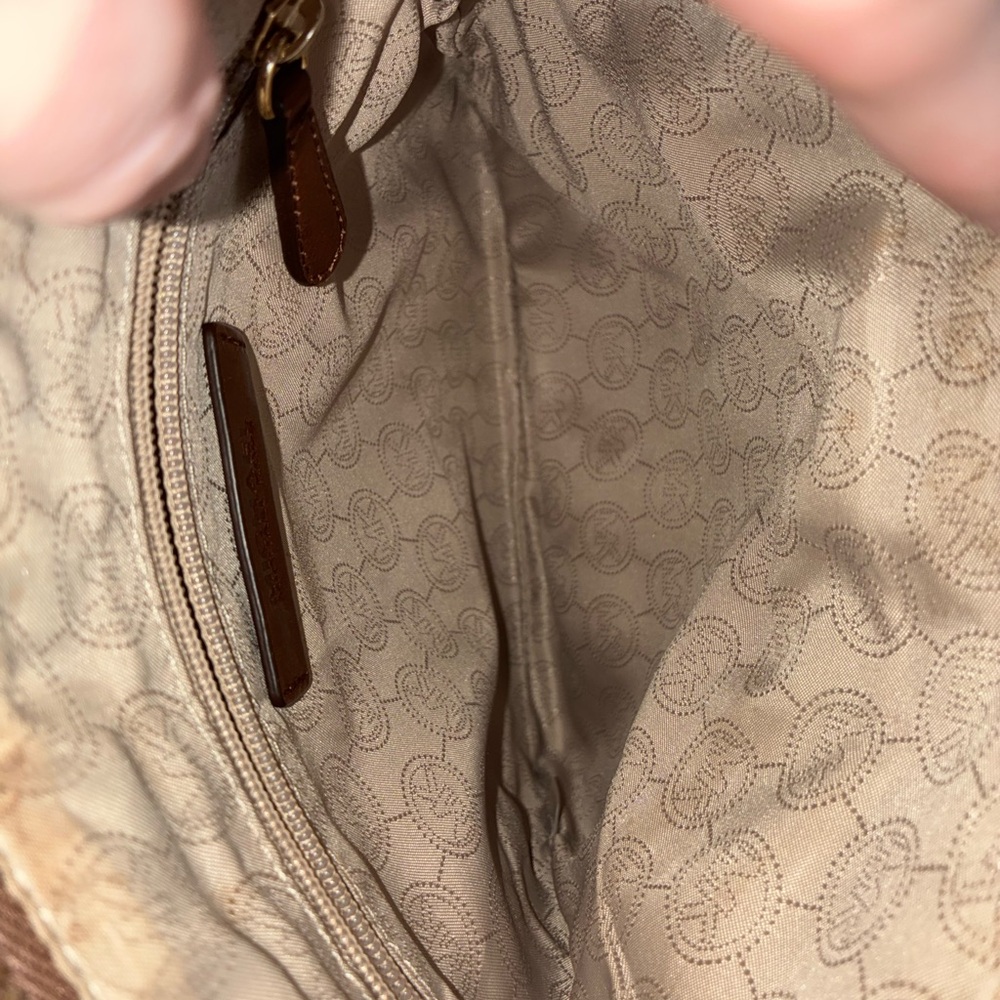 Michael Kors Tan and Brown MK Monogram Crossbody - Picture 4 of 8